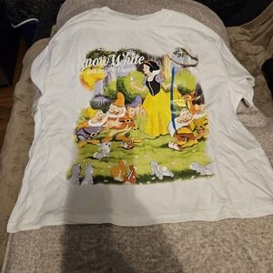 Girls' Snow White Short Sleeve Cropped Graphic Cropped T-Shirt - Ivory L (A-25)